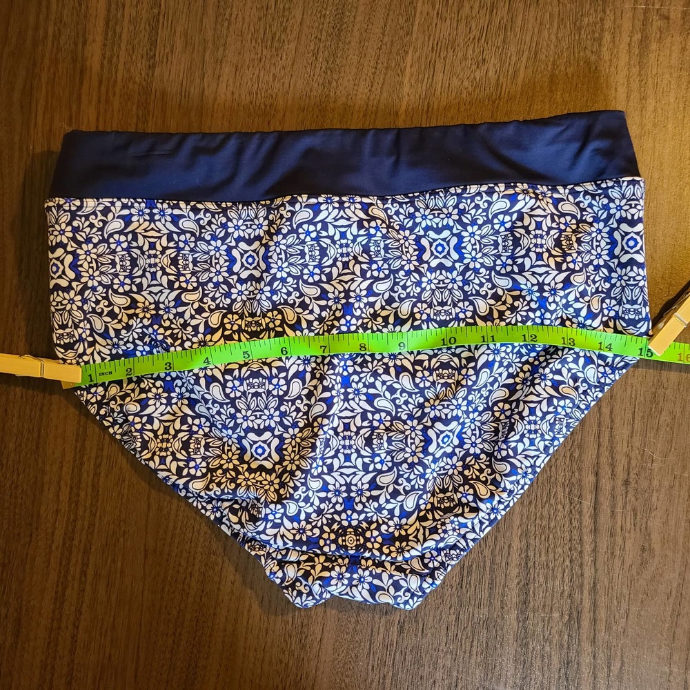 Lands End 2 Piece Tankini Blue and White Floral Size 8 - Picture 11 of 15